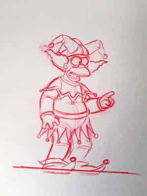 Matt Groening - originele productie tekening, The Simpsons, Homer verkocht voor € 1!