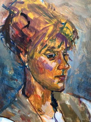 Ton Etman - kleurrijk portret van een vrouw kopen? Bied vanaf 1!