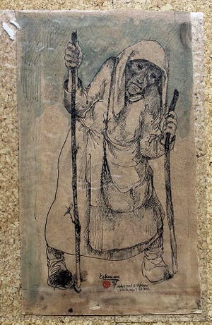 Nikolaas Eekman - oudje met 2 stokken kopen? Bied vanaf 95!