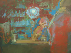 Peter Polderman - Ingelijst , Tempera , In het Café 2 – 1990 - Lijst, 78 x 97 cm kopen? Bied vanaf 150!