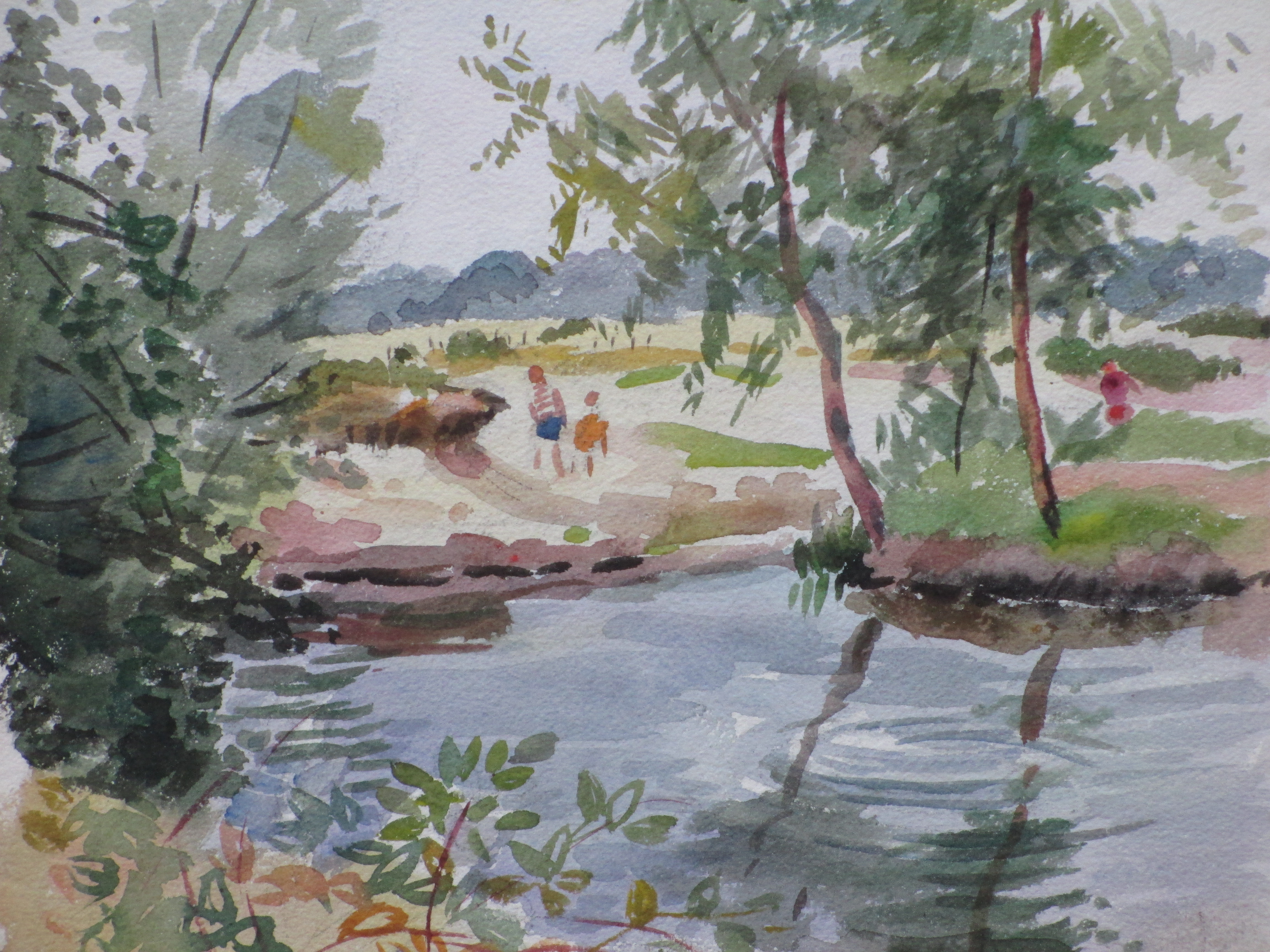 Han Krug - Landschap Clingendael - Aquarel kopen? Bied vanaf 30!