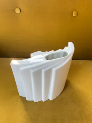 Gerold Porzellan - Op Art Gerold Porzellan witte plissé vaas, jaren 60ig kopen? Bied vanaf 40!