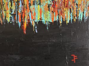 John Foppen - City Vieuw By Night......# K04. Diptych .XL. GROOT. kopen? Bied vanaf 195!