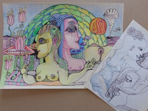 Ernst Vijlbrief - LOT VAN 2 WERKEN / ORIGINEEL WERK / 22x31cm + 21x17cm kopen? Bied vanaf 30!