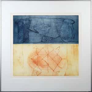 Hans Laban - Kleurenets en aquatint, Het brood - Ingelijst verkocht voor € 35!