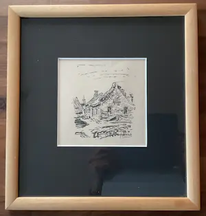 Jan Altink - Houtsnede - arbeidershuisje in een dorp kopen? Bied vanaf 35!