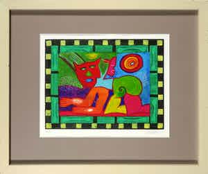 Clemens Briels - Zeefdruk, Gato - Ingelijst verkocht voor € 1!