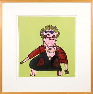 Ruth van der Neut - Linosnede, Zelfportret verkocht voor € 10!