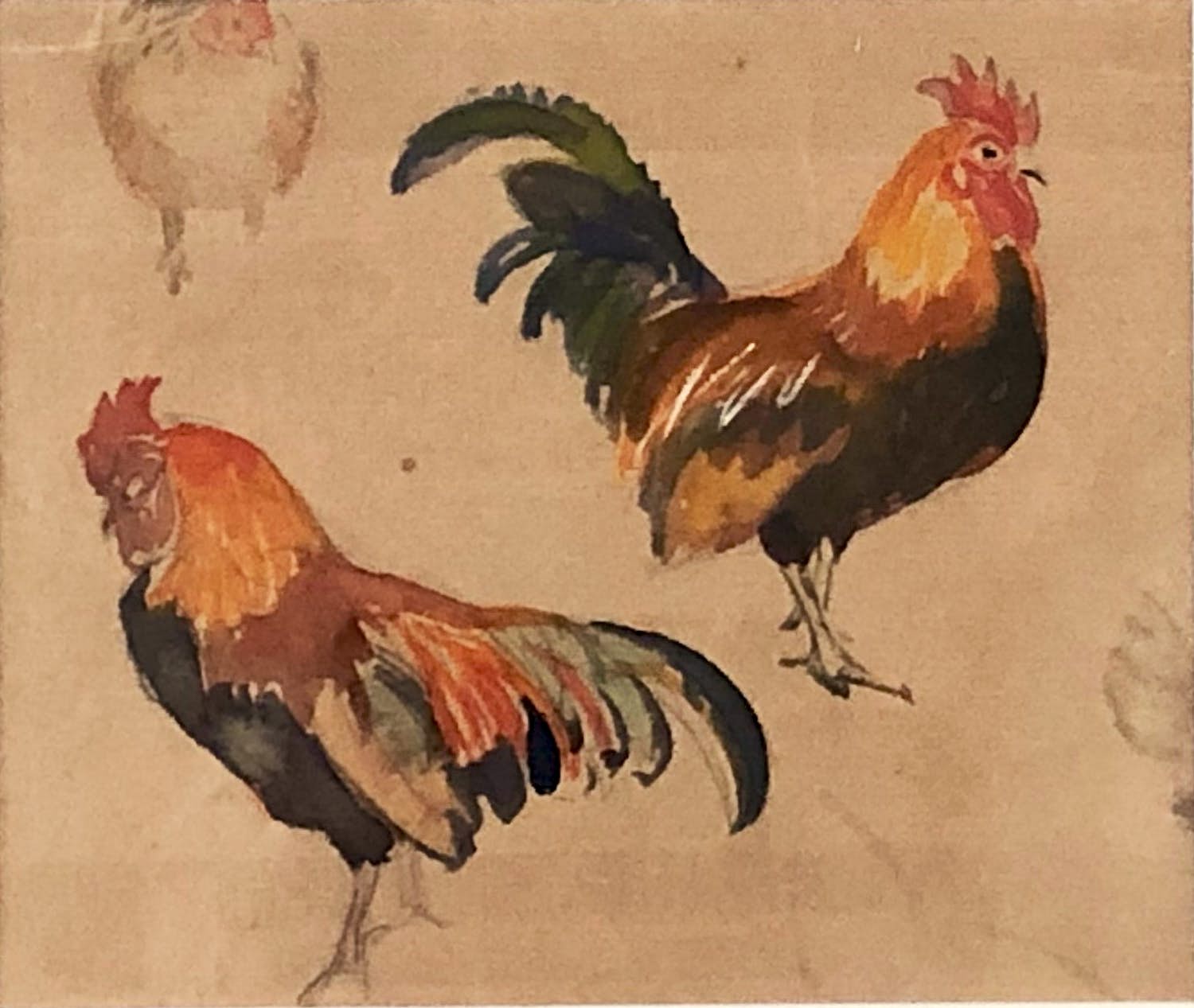 Cornelis Jan Mension - Twee hanen verkocht voor € 50!