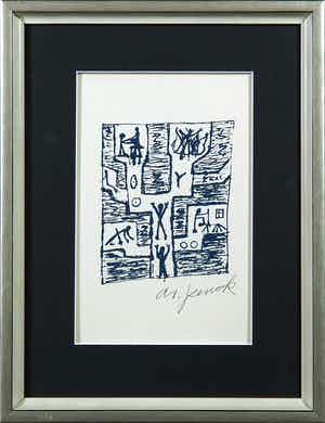 A.R. Penck - Zeldzame handgesigneerde litho, Zonder titel verkocht voor € 1!