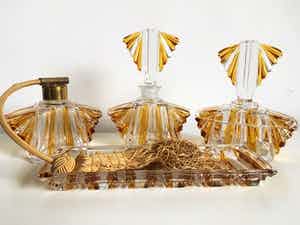 Val-Saint-Lambert - Art Deco kristallen toiletset verkocht voor € 45!