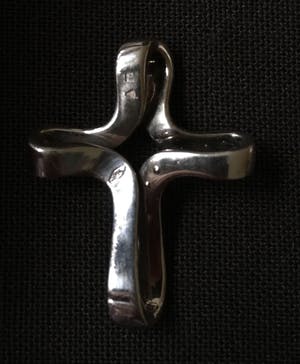 18K Goud - witgouden hanger, in de vorm van een kruis bezet met briljant kopen? Bied vanaf 299!