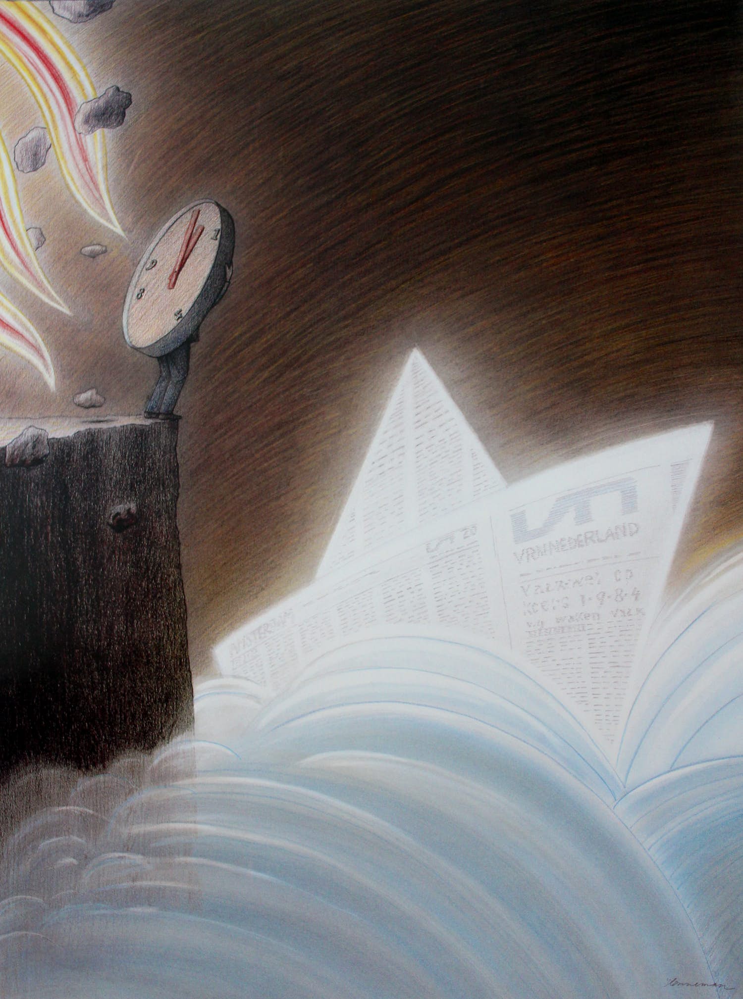 Jeroen Henneman - Offset: Vrij nederland, vaarwel op koers - 1983 verkocht voor € 125!