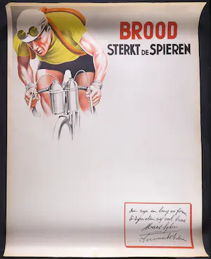 Niet of onleesbaar gesigneerd - Affiche, Brood sterkt de spieren kopen? Bied vanaf 1!