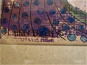 Han Faken - Prachtig surrealistisch Aquarel "vrouwen vangen mannetjesdier" gesigneerd. kopen? Bied vanaf 10!