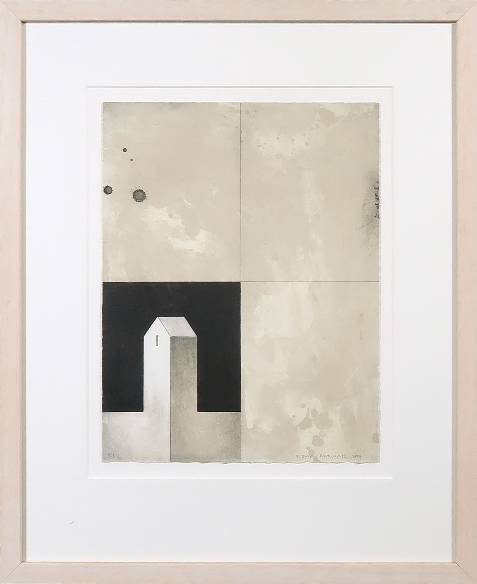 Jurjen Ravenhorst - Litho, Huis - Ingelijst verkocht voor € 35!