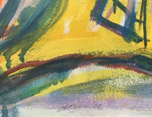 Wim Drion - acrylverf op papier (1986) - mooi ingelijst kopen? Bied vanaf 69!