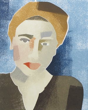 Nicole Montagne - Sjabloondruk, Z.T. Vrouw - Ingelijst kopen? Bied vanaf 60!