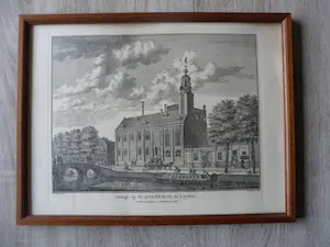 Abraham Delfos - 2 Gravure van Leiden, Academie en zicht op 's Graavensteen en gevangenhuis kopen? Bied vanaf 25!