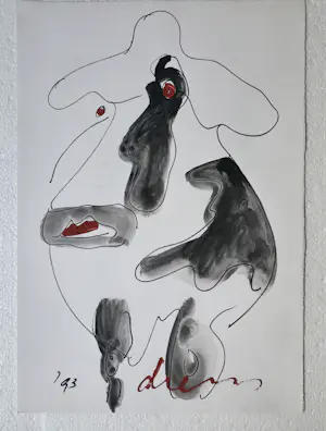 Peter Diem - 2 originele koeien op papier -1993 kopen? Bied vanaf 175!