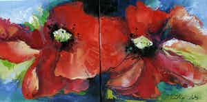 Tilly Wils - Papaver, tweeluik verkocht voor € 700!