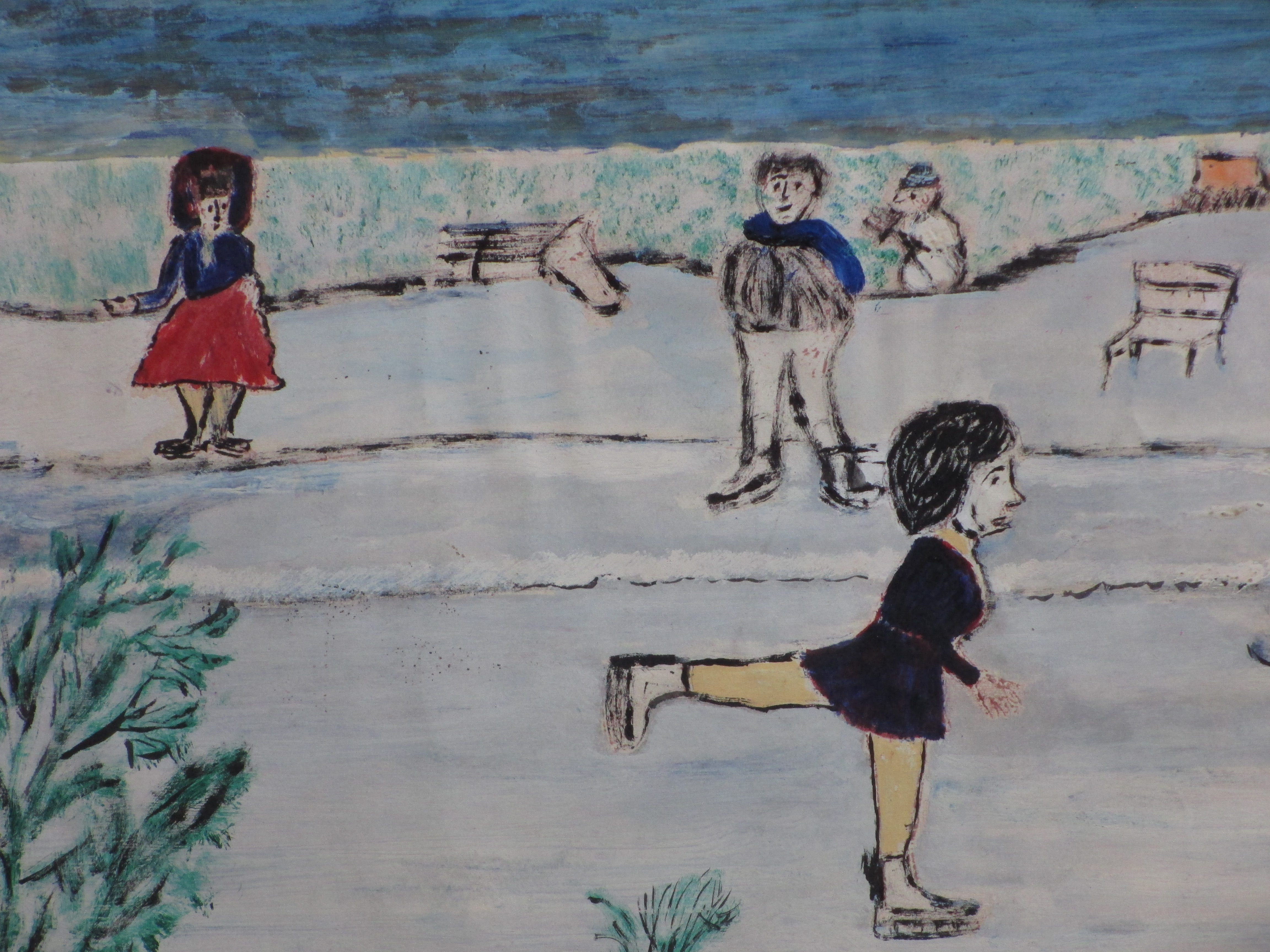 Leo Neervoort - Schaatsster in Hollandse Winter - Gemengde techniek kopen? Bied vanaf 40!