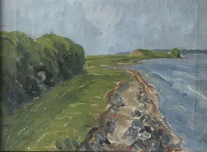 Niet of onleesbaar gesigneerd - Rivierlandschap kopen? Bied vanaf 1!