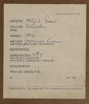 Rene Mels - Das Theater – 1946 – Seltene signierte Kaltnadelradierung – gerahmt kopen? Bied vanaf 50!