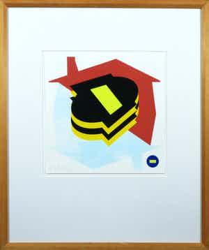 Han Schuil - Zeefdruk, Zonder Titel - Ingelijst verkocht voor € 1!