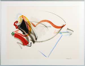 Peter van Drumpt - Aquarel, Zonder titel - Ingelijst verkocht voor € 50!