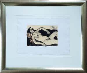 Corneille - "Valérie" - Aquarel en chinese inkt (Ingelijst) verkocht voor € 1590!