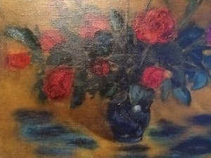 Niet of onleesbaar gesigneerd - Hollandse School 19e eeuw - gesigneerd - Stilleven - Rozen op vaas kopen? Bied vanaf 1!