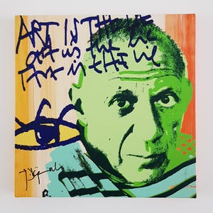 Jorg Doring - mixed media op doek handgesigneerd Picaso kopen? Bied vanaf 185!