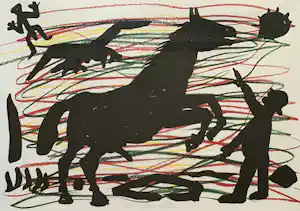 A.R. Penck - handgesigneerde kleurenlitho | 'Pferd' | 1991 (Ingelijst) kaufen? Bieten Sie von 600!
