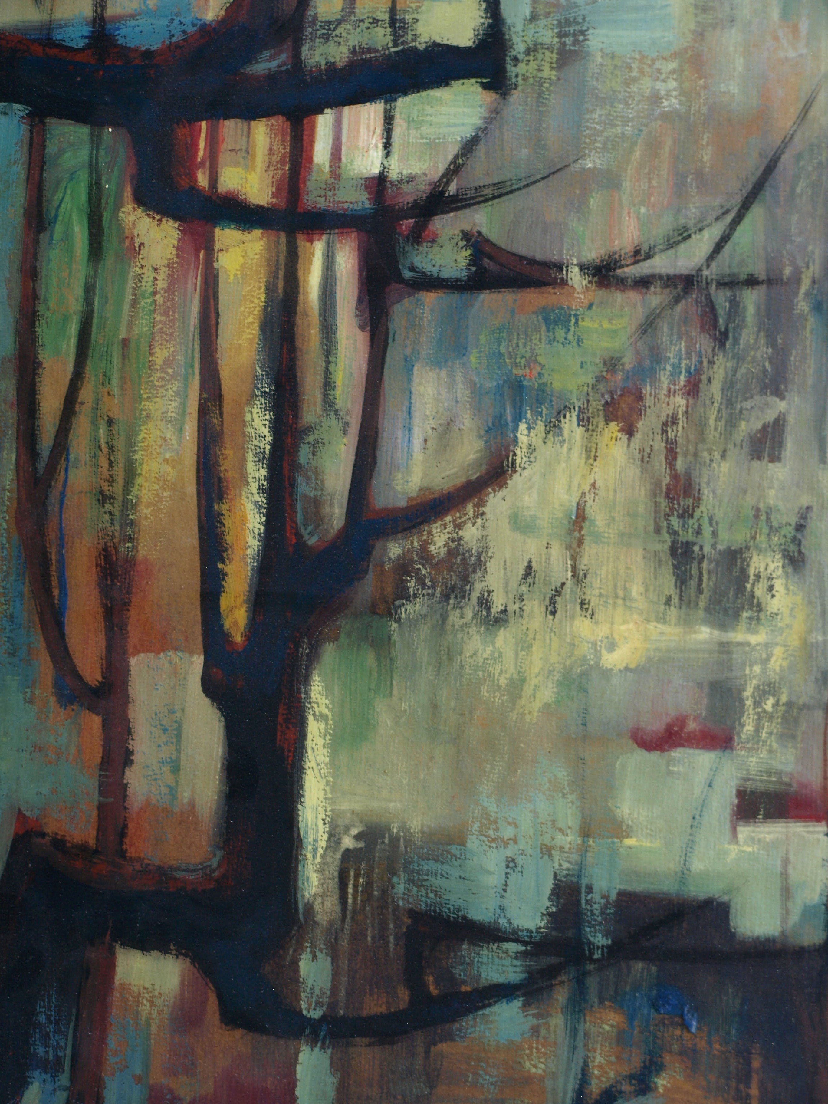 Klaas Pijlman - Olieverf op board , Bosgezicht – ingelijst – 1960 – ‘Bergense School’ kopen? Bied vanaf 190!