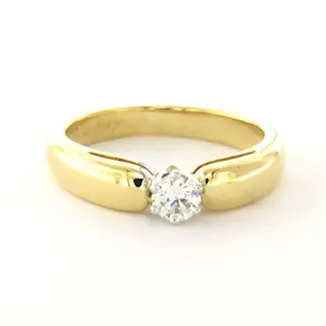 18k bicolour gouden solitair ring met briljant geslepen diamant tot. 0.22ct kaufen? Bieten Sie von 710!
