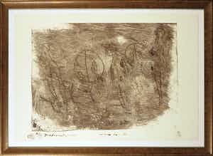 Anton Heyboer - Ets, Het bewustzijn van de wonde - Ingelijst verkocht voor € 1!