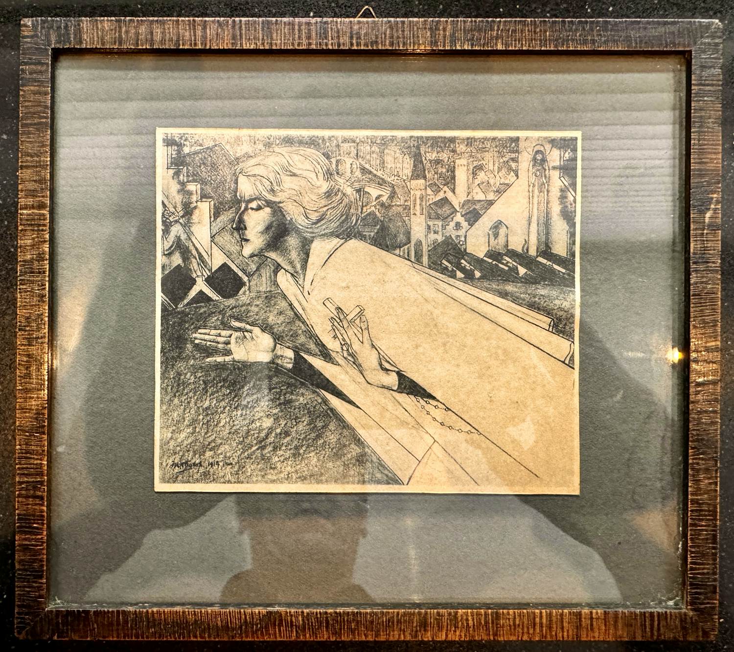 Jan Toorop - Litho Vrouw met Kruis - 1914 verkocht voor € 50!