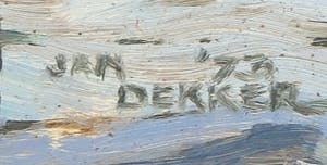 Jan Dekker - Olieverf op hardboard, Boerderij, Ingelijst kopen? Bied vanaf 1!