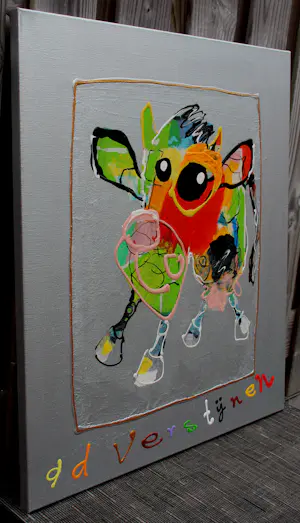 Ad Verstijnen - Olieverf op doek: "Happy cow'' - 2009 kopen? Bied vanaf 275!