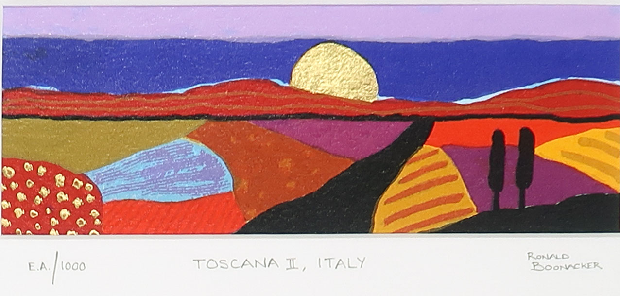 Ronald Boonacker - 6 kleine zeefdrukken in passe-partout kopen? Bied vanaf 50!