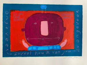 AcheterWouter Stips - Kleurenzeefdruk ONGEVEER ZOVEEL HOU IK VAN JOU? Enchérissez de 85!