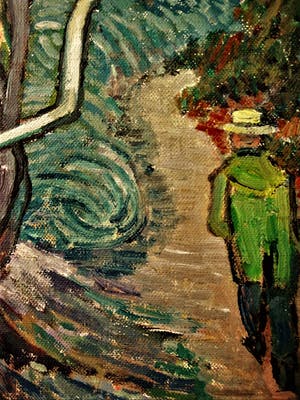 Niet of onleesbaar gesigneerd - Intrigerend omstreeks 1930 geschilderd Post Impressionistisch landschap kopen? Bied vanaf 10!