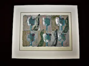 Niet of onleesbaar gesigneerd - GROOT! Gem.Techn (Acryl,Inkt) op board "Tulips/Tulpen" gesigneerd kopen? Bied vanaf 1!
