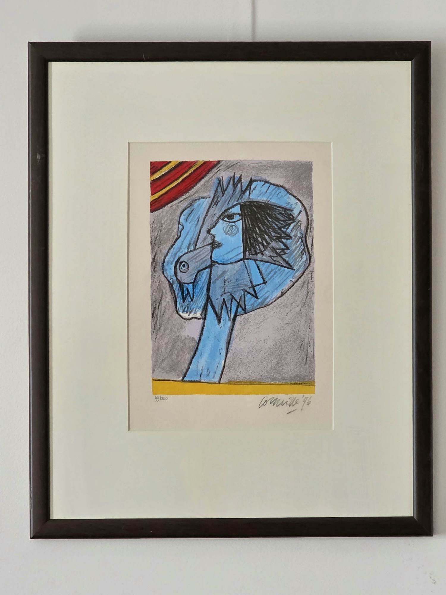 AcheterCorneille - Visage et Oiseau bleu - Handgesigneerd - 1996? Enchérissez de 150!