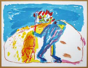 Pieter Defesche - Pieter Defesche, kleurenlitho, zonder titel, 1998, oplage 100 ex. verkocht voor € 35!