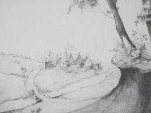 Dirk Kruizinga - Bomen bij gehucht - Ets kopen? Bied vanaf 1!