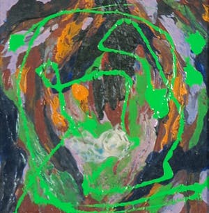 Martin Reisberg - Acryl op hardboard, Abstracte compositie kopen? Bied vanaf 20!