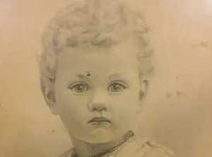 Niet of onleesbaar gesigneerd - Potloodtekening, Jongensportret - Ingelijst kopen? Bied vanaf 1!