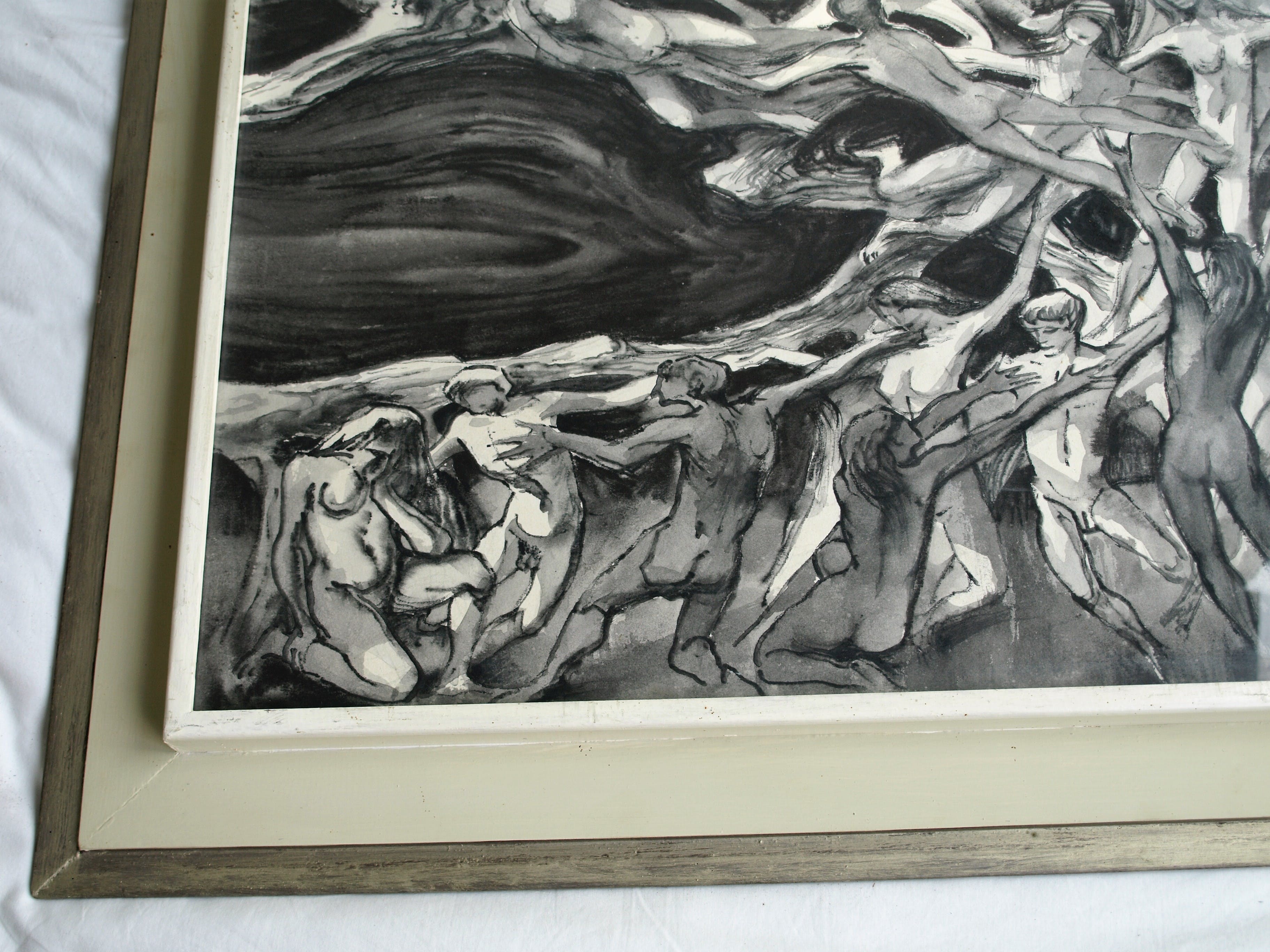 Klaas Pijlman - Pastel en inkt , Naakten – GROOT - ingelijst – 1970 kopen? Bied vanaf 1!